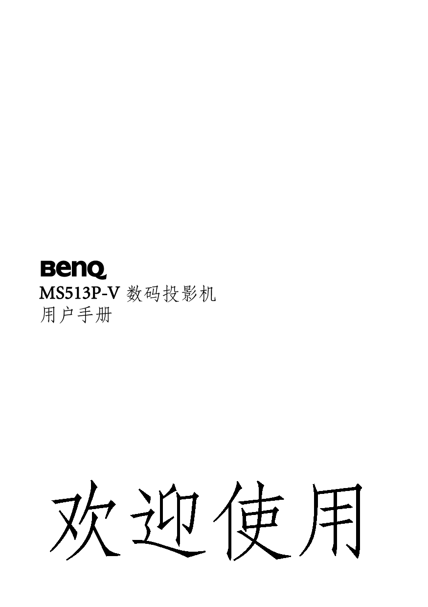 明基 Benq MS513P-V 用户手册 封面