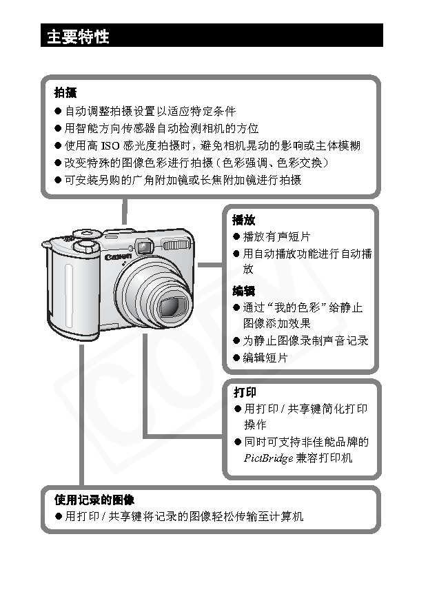 佳能 Canon PowerShot A630 高级使用说明书 第1页