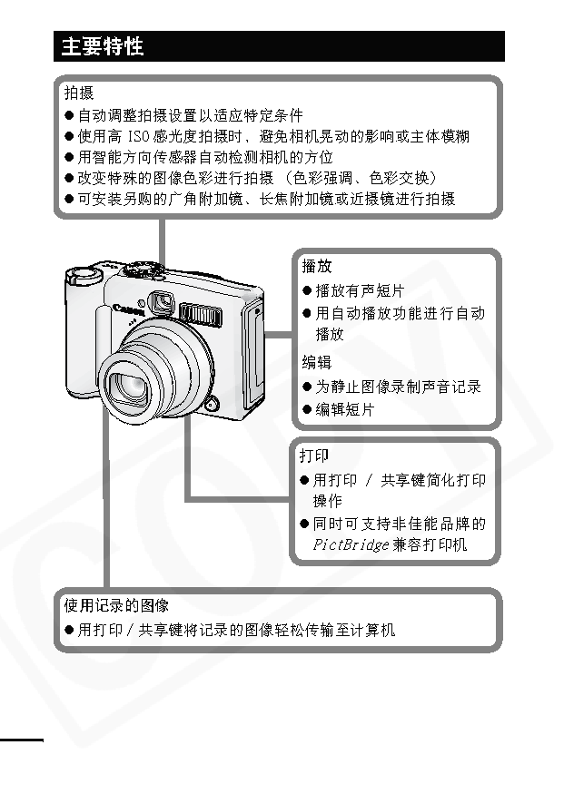 佳能 Canon PowerShot A700 高级使用说明书 第1页