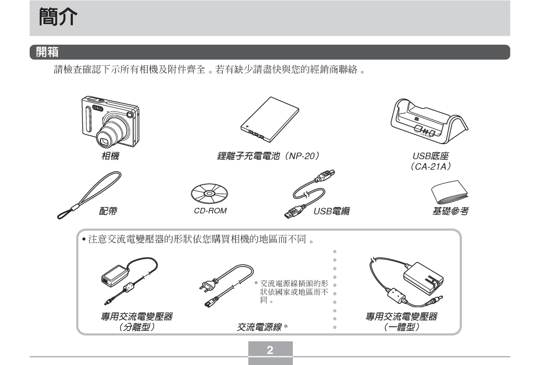 卡西欧 Casio EX-Z3 说明书 第1页