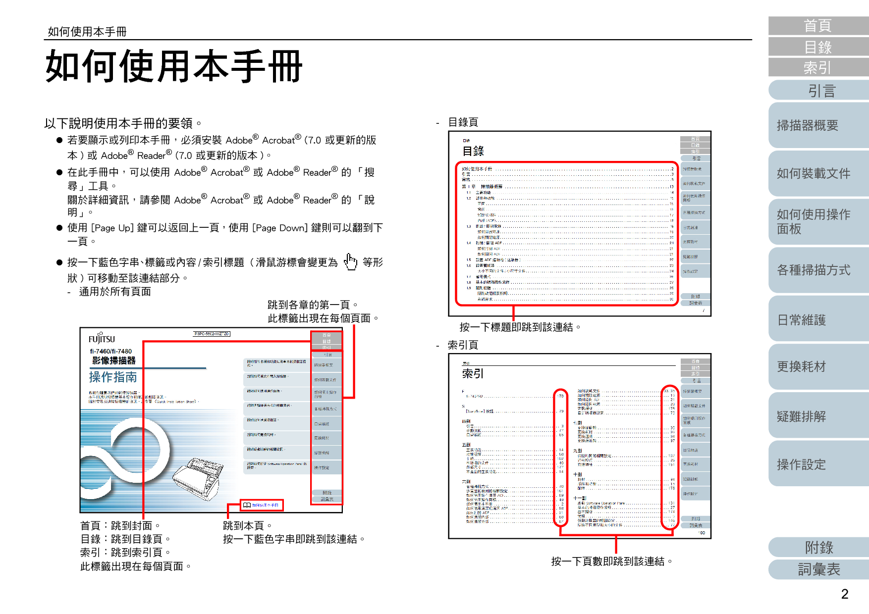 富士通 Fujitsu fi-7460 繁体 使用指南 第1页