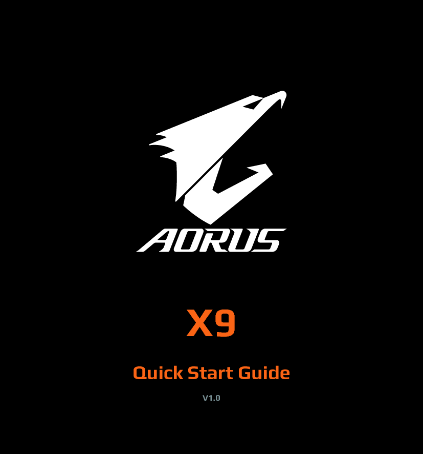 技嘉 Gigabyte AORUS X9 使用手册 封面