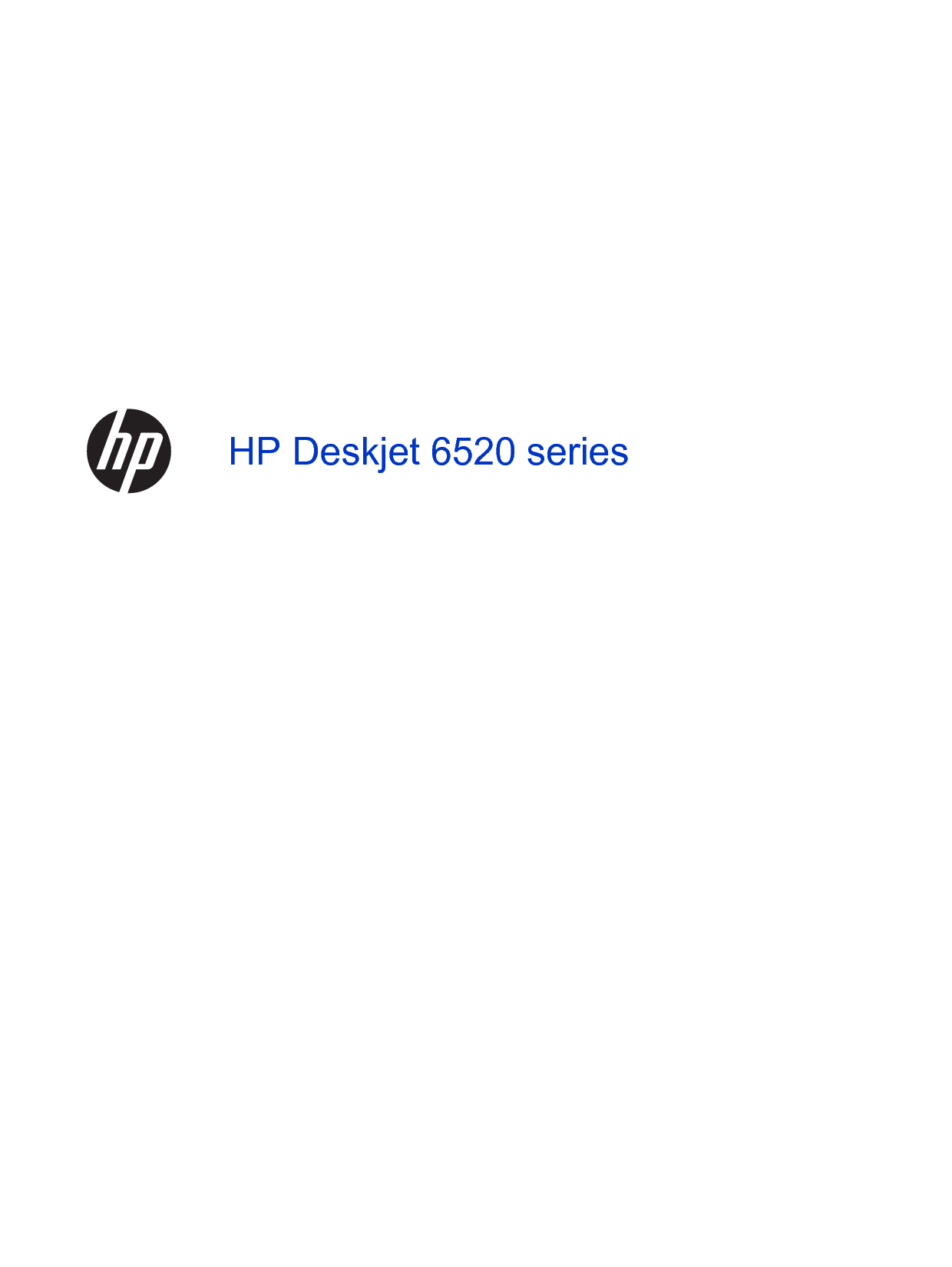 惠普 HP DeskJet 6520 用户指南 封面