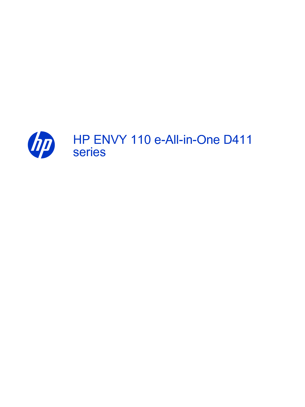 惠普 HP Envy 110 D411 用户指南 封面