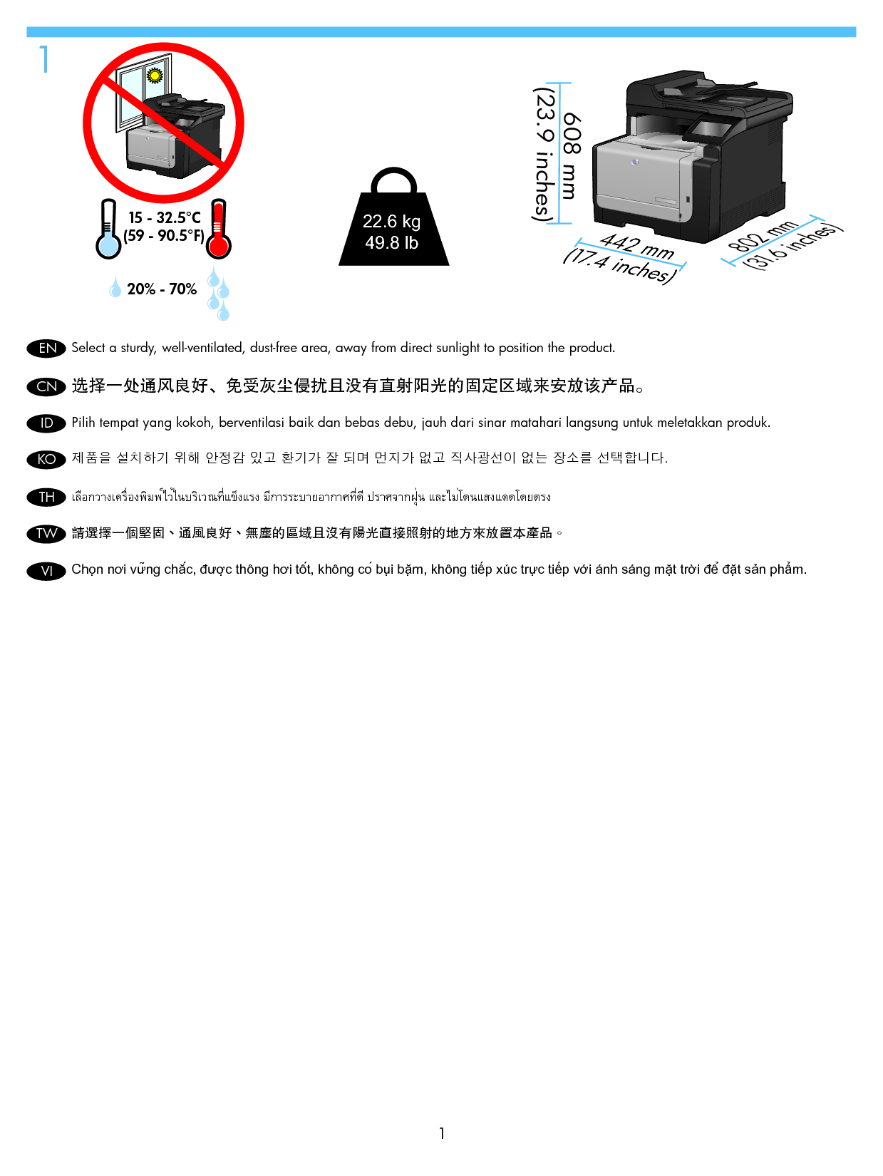 惠普 HP LaserJet Pro CM1415fn Color MFP 安装指南 第1页