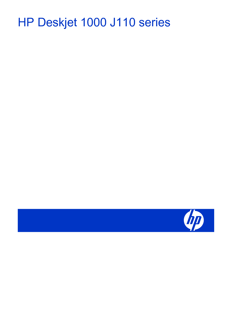 惠普 HP DeskJet 1000 J110 用户指南 封面