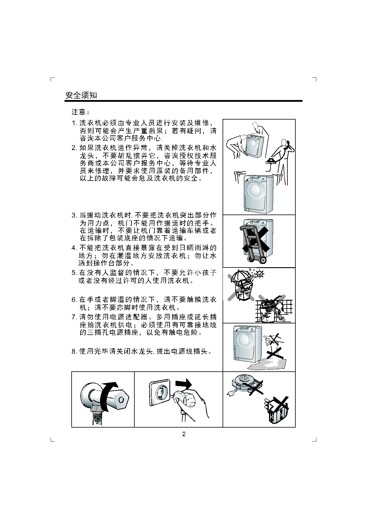 金羚 Jinling WDX-B1596GIL 使用说明书 第2页