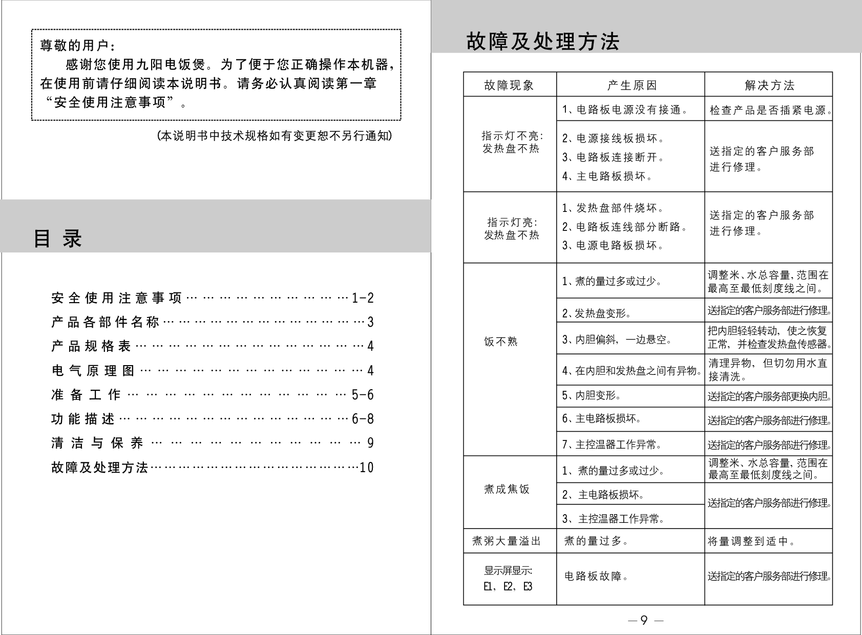 九阳 Joyyoung JYF-40FS02 使用说明书 第1页