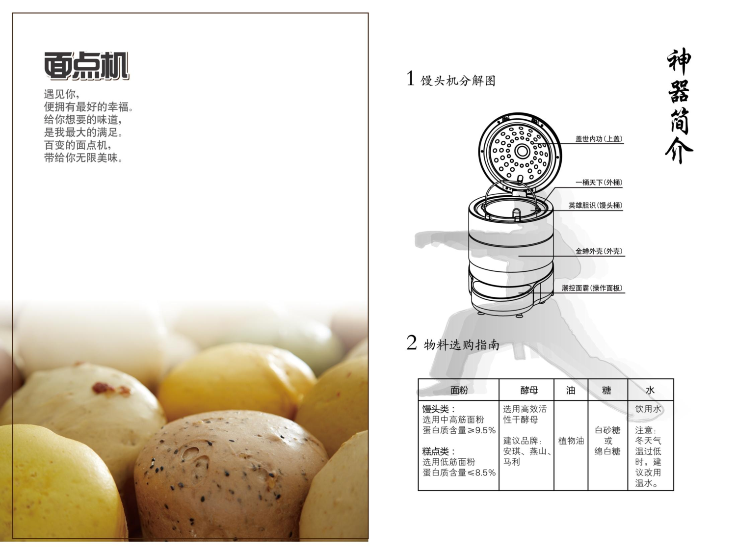九阳 Joyyoung 面点机专用食谱 使用说明书 第1页