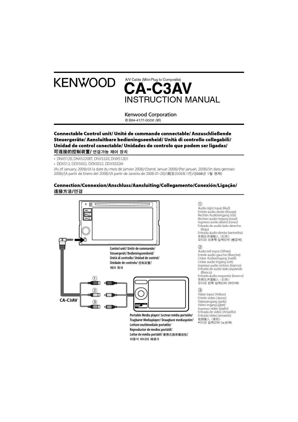 建伍 Kenwood CA-C3AV 使用说明书 第1页