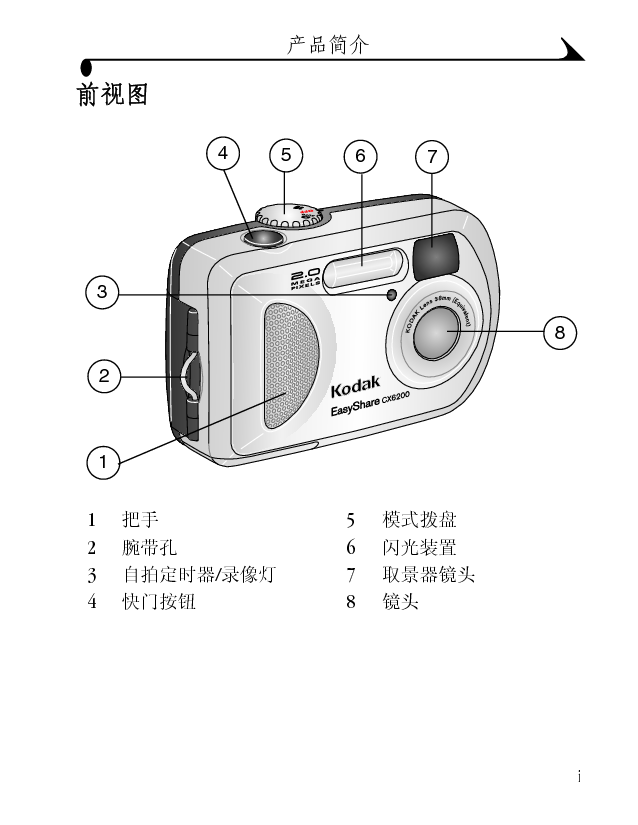 柯达 Kodak EasyShare CX6200 用户指南 第2页