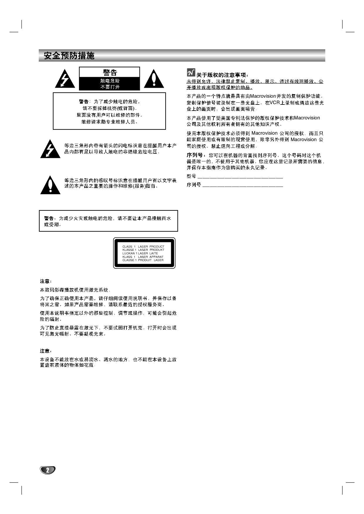 LG DS-6250 使用说明书 第1页