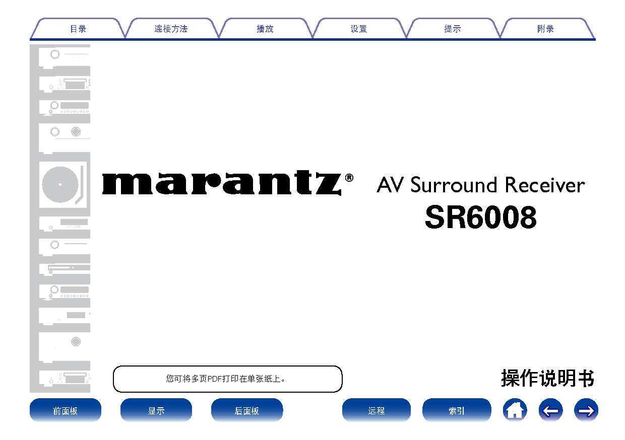 马兰士 Marantz SR6008 使用说明书 封面