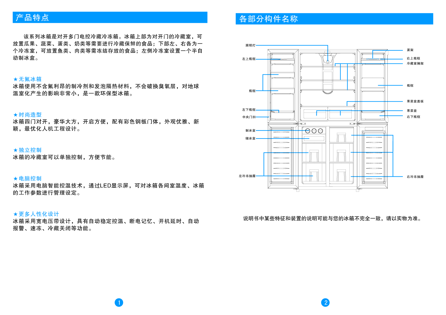 美菱 Meiling BCD-450ZE9N 使用说明书 第2页