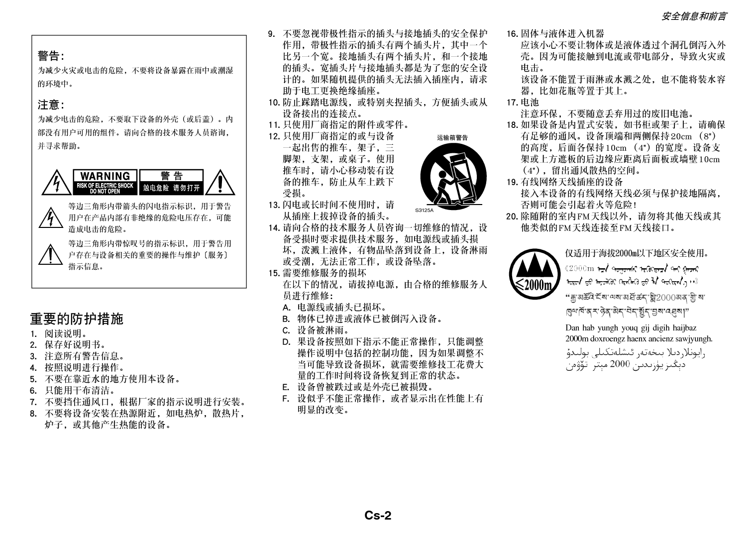安桥 Onkyo TX-NR525 使用手册 第1页