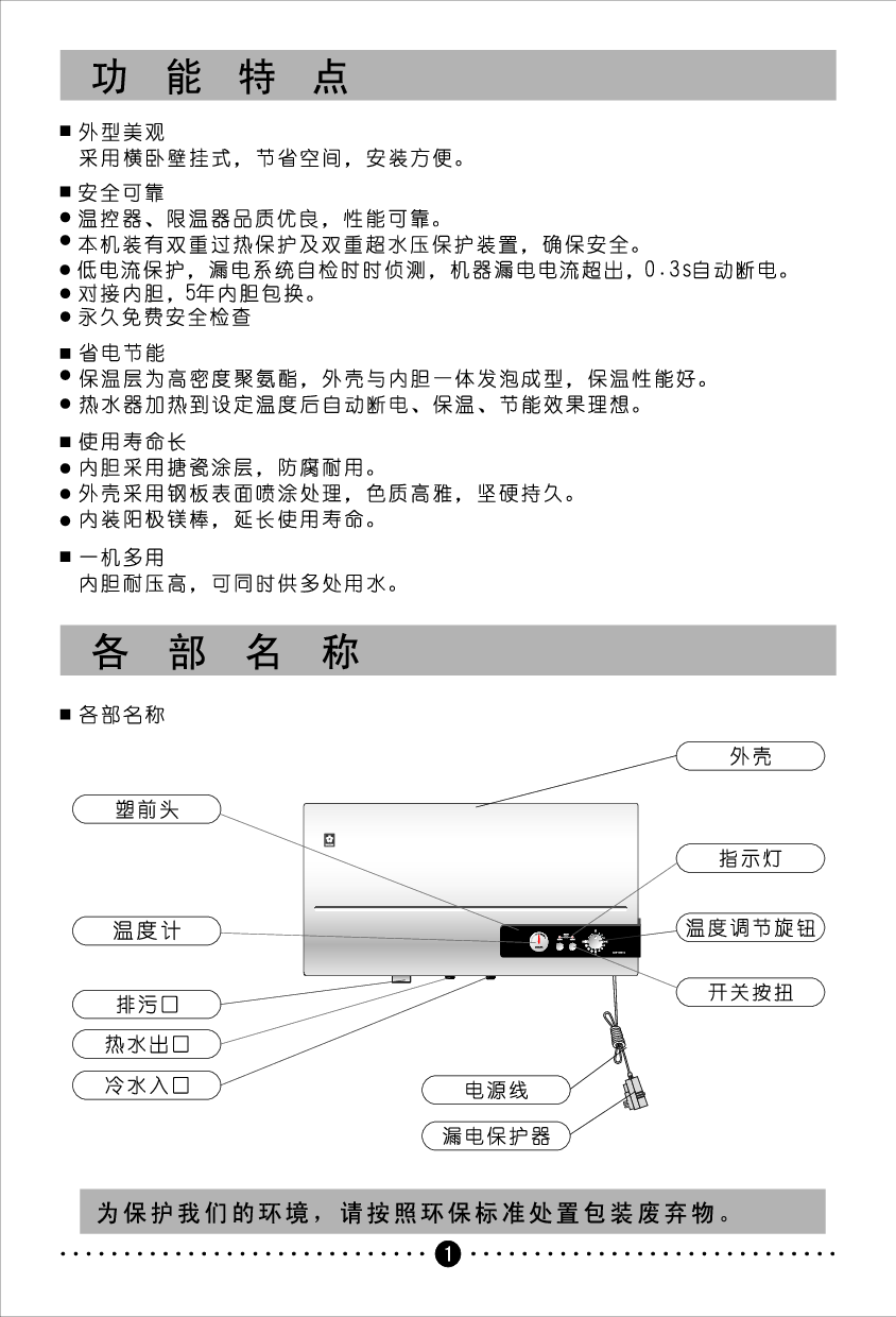 樱花 SAKURA , SEH-4001G 使用说明书 第1页