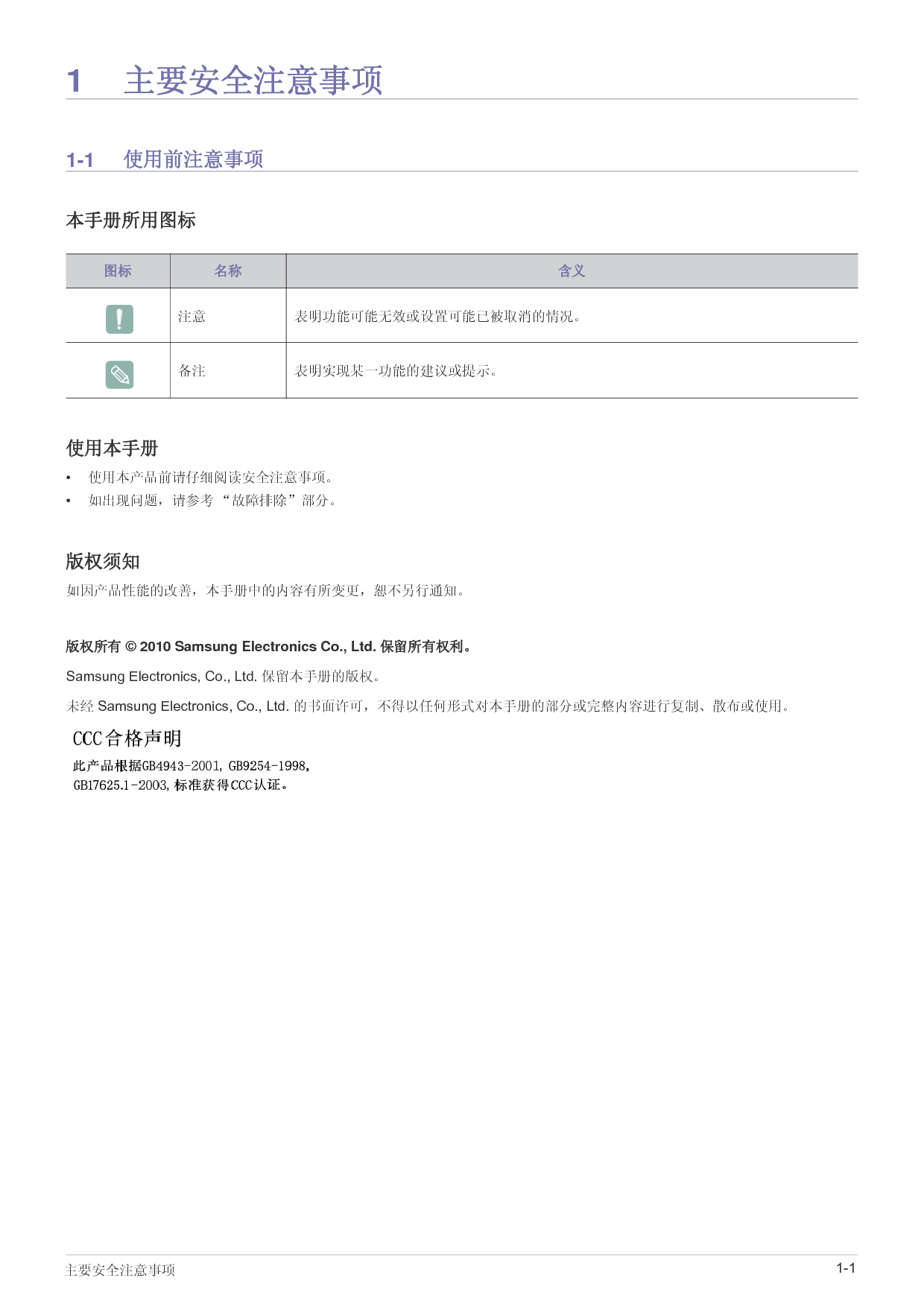 三星 Samsung SP-M201 使用说明书 第2页