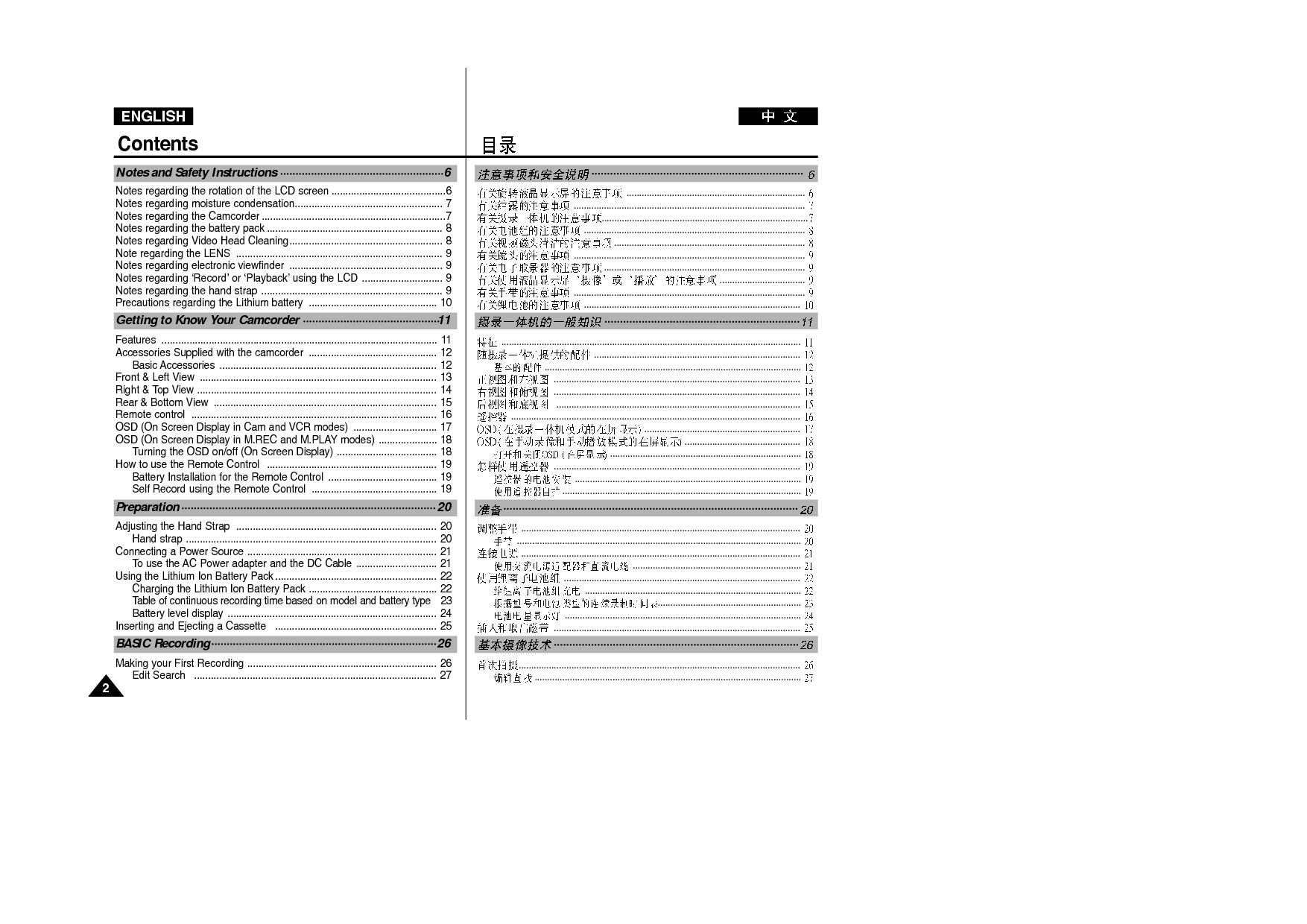 三星 Samsung VP-D340 用户指南 第1页