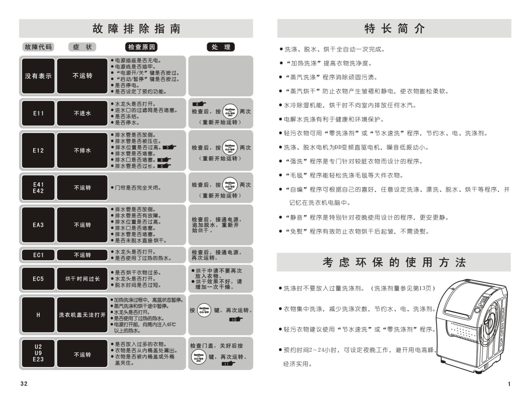 三洋 Sanyo XQG85-T801BH 用户指南 第2页