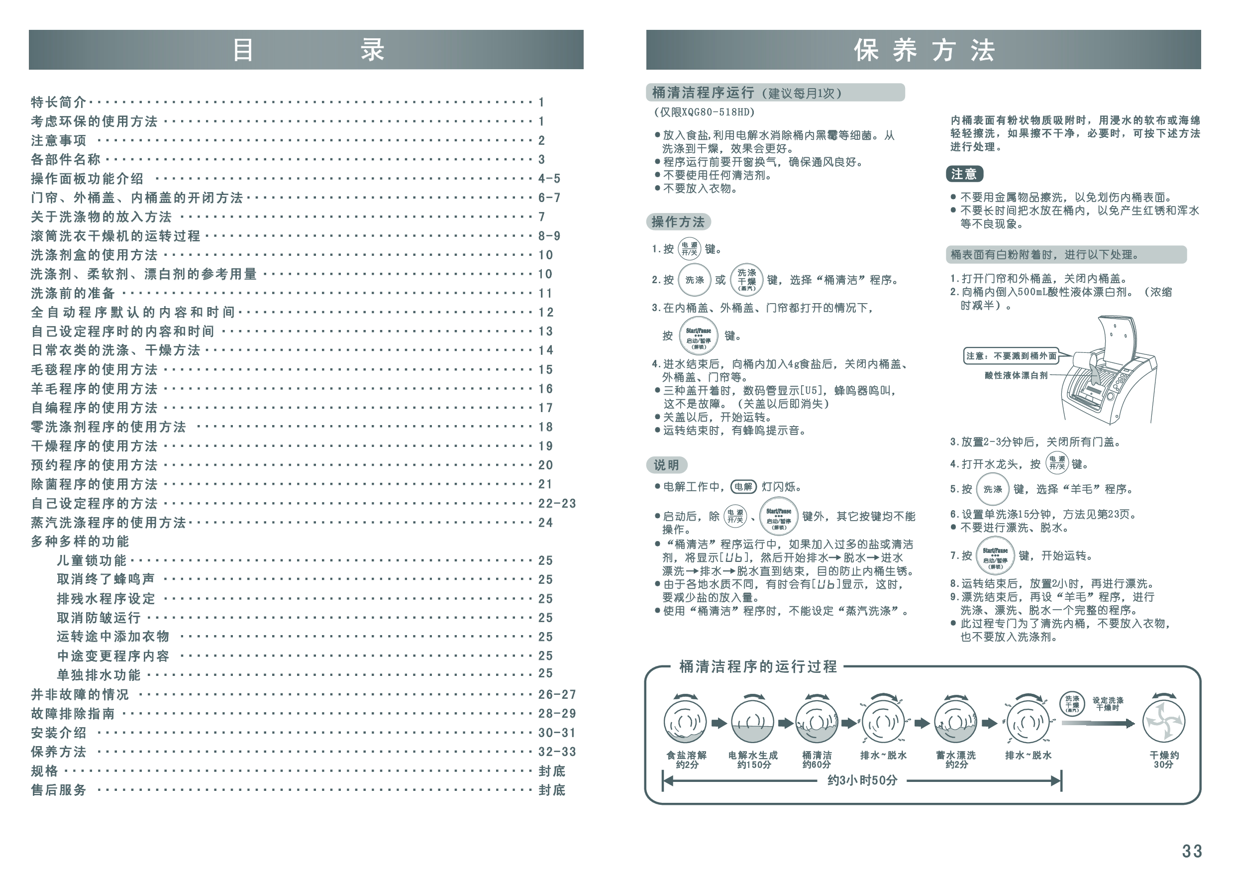 三洋 Sanyo XQB80-518HD 用户指南 第1页