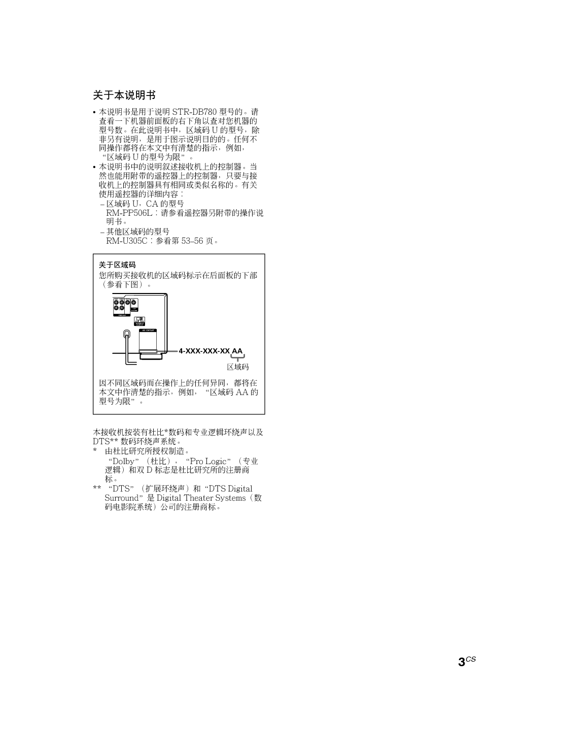 索尼 Sony STR-DB780 使用说明书 第2页