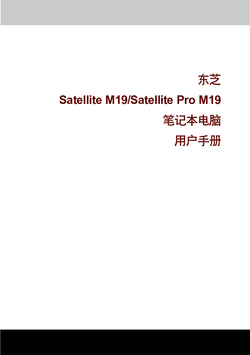 东芝 Toshiba SATELLITE M19 用户手册 封面