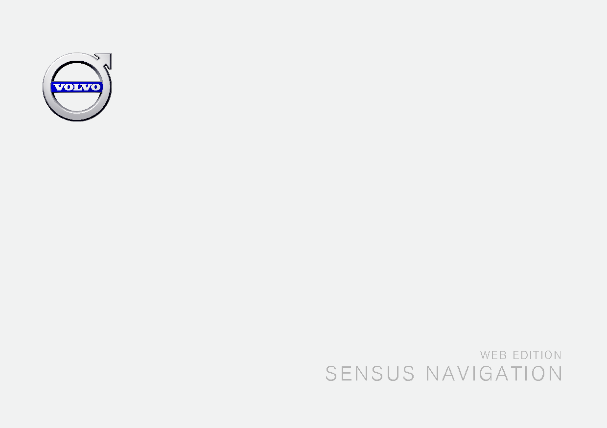 沃尔沃 Volvo Sensus Navigation 2016 使用说明书 封面