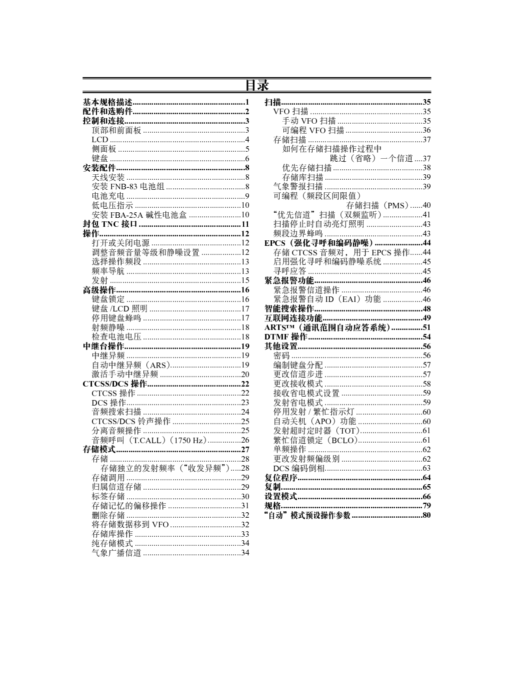 八重洲 YAESU FT-60R 操作手册 第1页