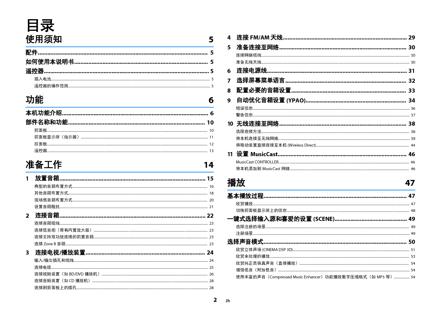 雅马哈 Yamaha RX-V583 使用说明书 第1页