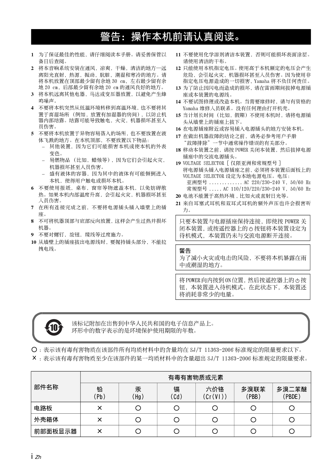 雅马哈 Yamaha A-S700 使用说明书 第1页