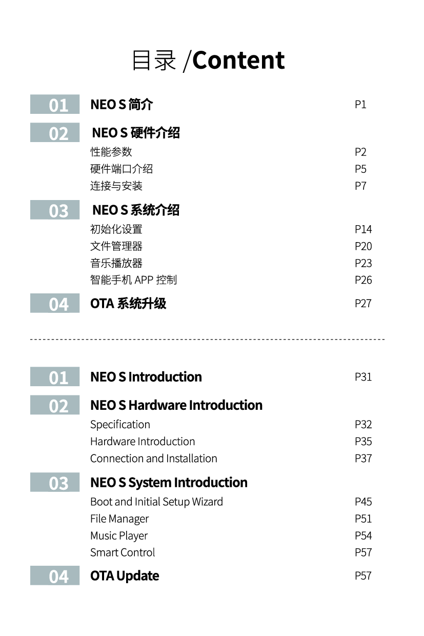 芝杜 Zidoo NEO S 用户手册 第1页